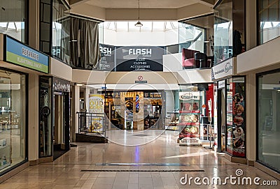 Hasselt, Limburg, Belgium - Contemporary interior design of a luxurious shopping gallery Editorial Stock Photo