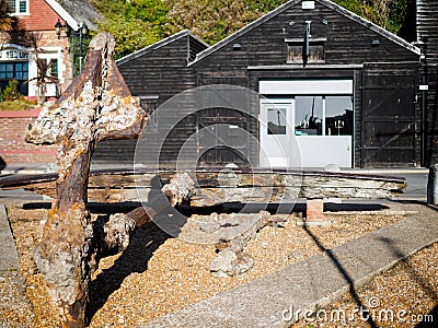 HASTINGS, EAST SUSSEX/UK - NOVEMBER 06 : Close-up of an Anchor f Editorial Stock Photo