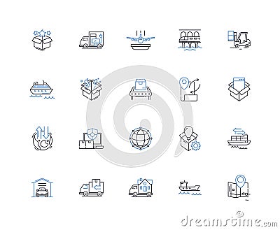 Hasty messenger line icons collection. Fast, Quick, Instant, Efficient, Speedy, Rapid, Swift vector and linear Vector Illustration