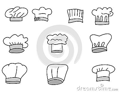 Hat chef isolate vector set Vector Illustration