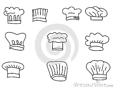 Hat Chef vector set Vector Illustration