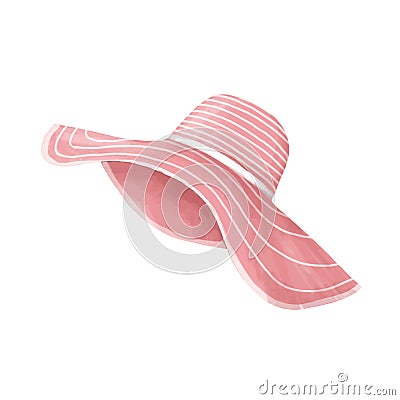 Hat clip art digital beach hat pink headdress illustration geometric woman hat on white background Stock Photo