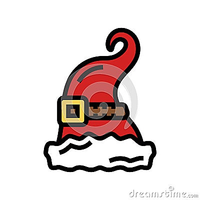 hat elf santa color icon vector illustration Vector Illustration