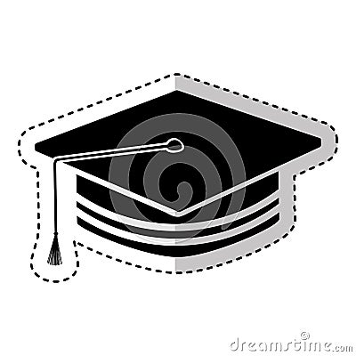 Hat graduation isolated icon Vector Illustration