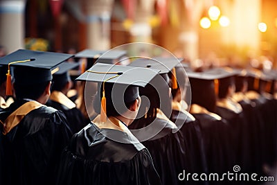 Hat group of Graduates Concept education congratulation Ceremony in University Stock Photo