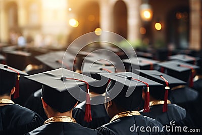 Hat group of Graduates Concept education congratulation Ceremony in University Stock Photo