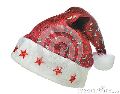 Hat Santa with ornament night sky Stock Photo