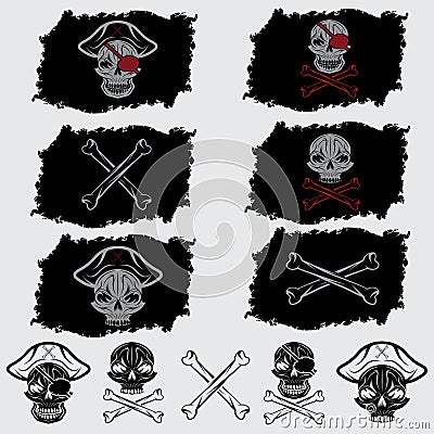 hat set on flags and icons Vector Illustration