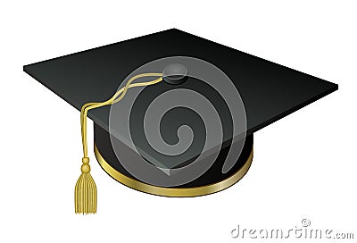 Hat University graduate with a Golden tassel Stock Photo