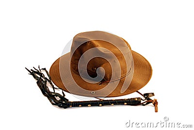 Hat and whip Stock Photo