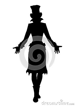 Hat woman silhouette Vector Illustration