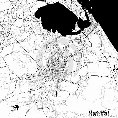 Hat Yai city Vector Map Stock Photo