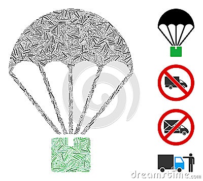 Hatch Cargo Parachute Icon Vector Collage Stock Photo