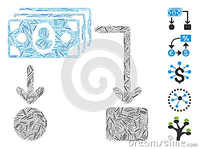 Hatch Collage Cashflow Icon Stock Photo