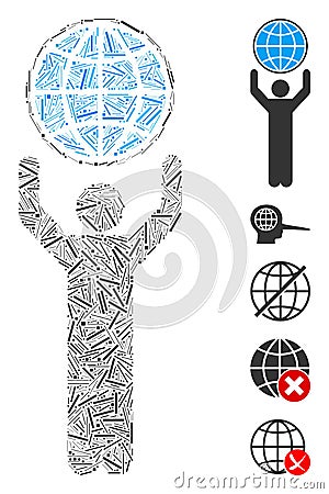 Hatch Collage Globalist Icon Stock Photo