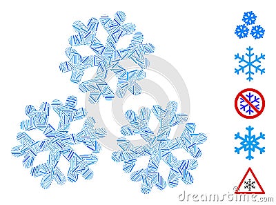 Hatch Collage Snow Icon Stock Photo