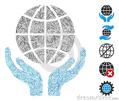 Hatch Global Hands Icon Vector Mosaic Stock Photo