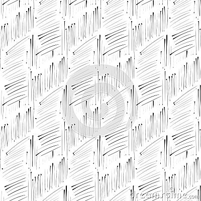 Hatch ink imitation seamless pattern Vector Illustration