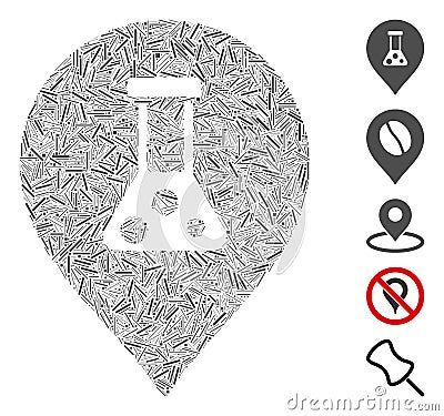 Hatch Mosaic Chemical Map Marker Stock Photo