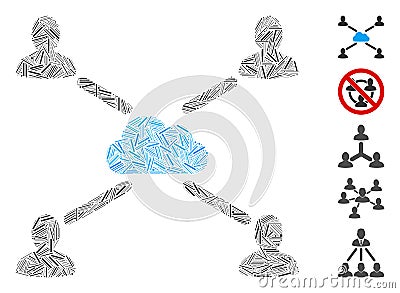 Hatch Mosaic Cloud People Links Icon Stock Photo