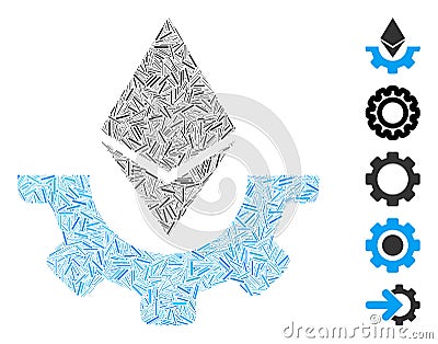 Hatch Mosaic Ethereum Industry Gear Icon Editorial Stock Photo