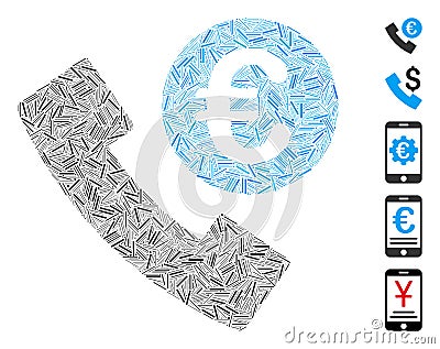 Hatch Mosaic Euro Phone Order Icon Stock Photo