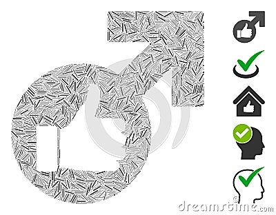 Hatch Mosaic Excellent Erection Symbol Icon Stock Photo