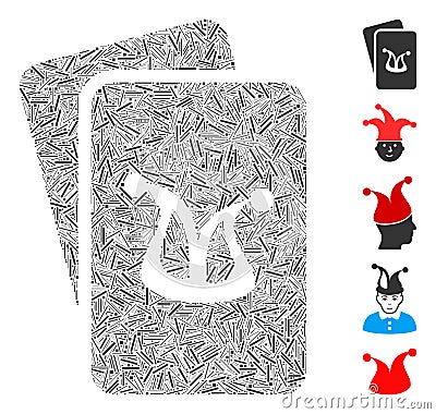 Hatch Mosaic Joker Gambling Cards Icon Stock Photo