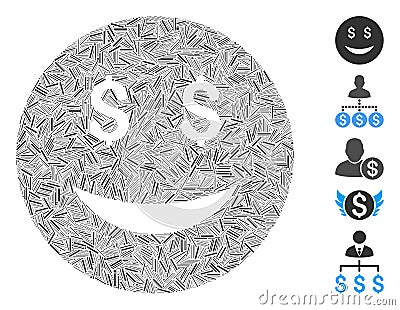 Hatch Mosaic Luck Dollar Smiley Icon Stock Photo