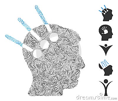 Hatch Mosaic Neural Interface Icon Stock Photo