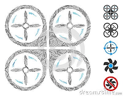 Hatch Quadrotor Screws Rotation Icon Vector Collage Stock Photo