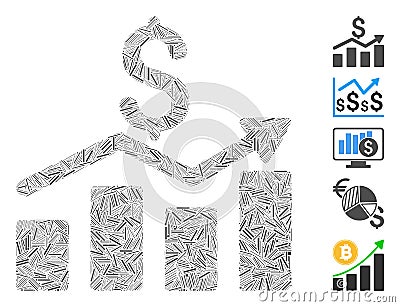 Hatch Sales Chart Icon Vector Collage Stock Photo