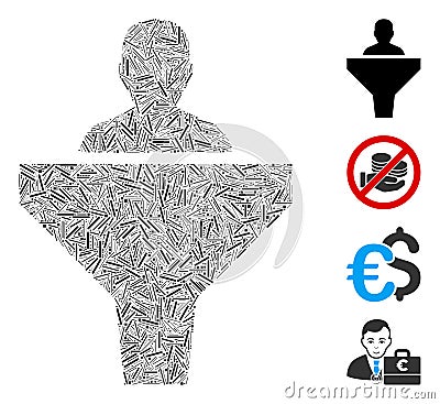 Hatch Sales Funnel Icon Vector Collage Stock Photo