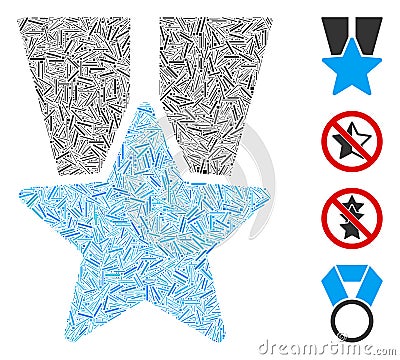 Hatch Star Medal Icon Vector Mosaic Stock Photo