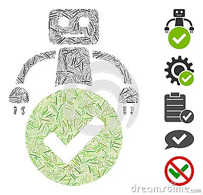 Hatch Valid Robot Icon Vector Collage Stock Photo