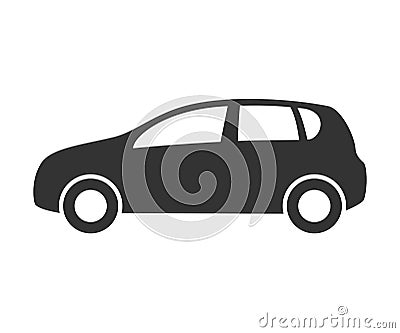 Hatchback car icon. Automobile symbol side view. Flat style Vector Illustration