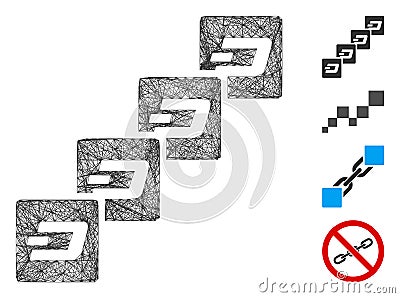Hatched Dash Block Chain Vector Mesh Vector Illustration