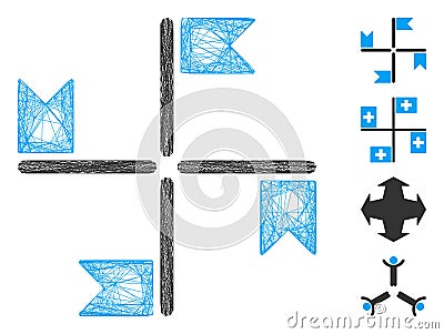 Hatched Flags Vector Mesh Stock Photo