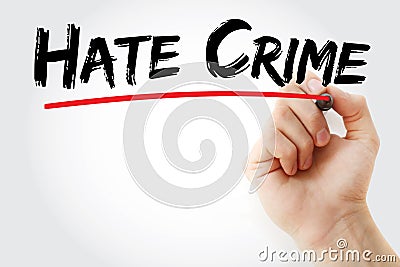 Hate Crime text with marker Stock Photo
