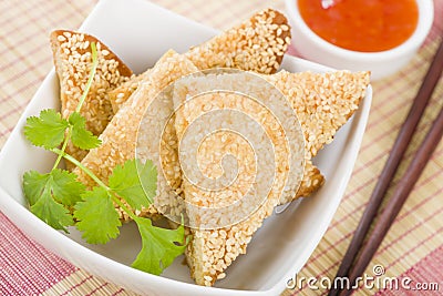 Hatosi (Prawn Toast) Stock Photo