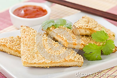 Hatosi (Prawn Toast) Stock Photo