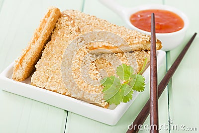 Hatosi (Prawn Toast) Stock Photo