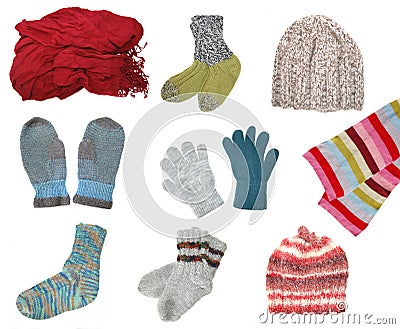 Hats, glows and scarves Stock Photo