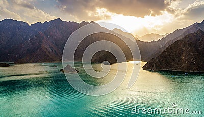 Hatta Lake in Dubai, UAE Stock Photo