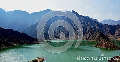 Hatta mountain lake view Stock Photo