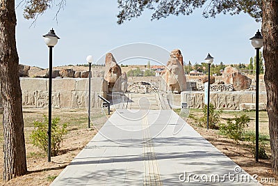 The Hattian and Hittite Ruins of Alaca Hoyuk Stock Photo