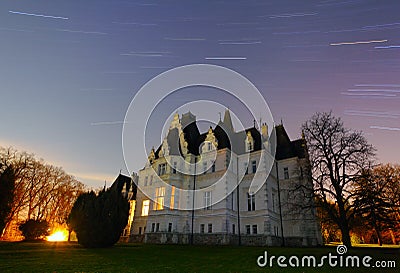 Haunted castle - long exposure Stock Photo