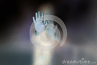 Haunted of ghost hands, Halloween concept. Stock Photo