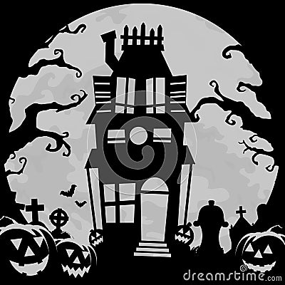 Haunted House Background Vector Illustration