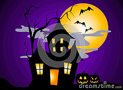 Haunted House Halloween 2 Cartoon Illustration